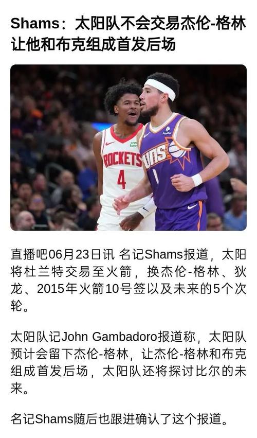 太阳主教练：杰伦-格林尚未进行过任何对抗性训练 将缺席揭幕战