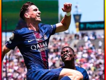 维蒂尼亚助攻，阿什拉夫垫射破门，巴黎1-0领先