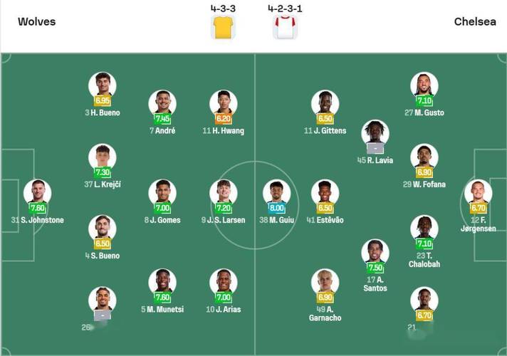 切尔西3-0狼队全场数据：射门20-3，射正8-0，得分机会6-0